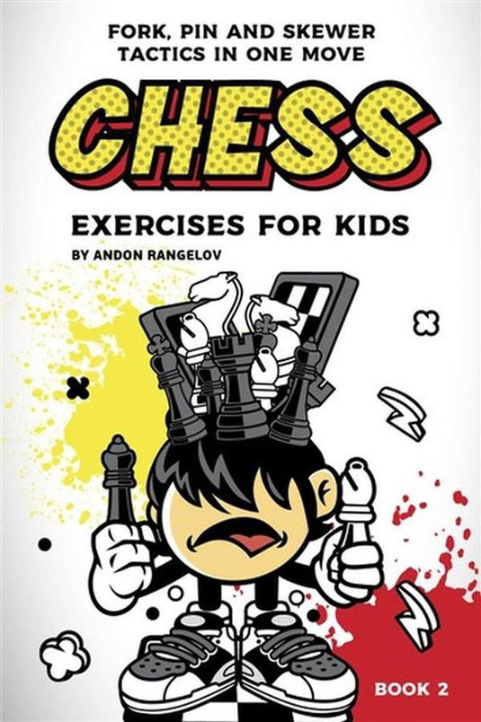 Chess puzzles for kids and teens 1 - fork, pin and skewer tactics in one move