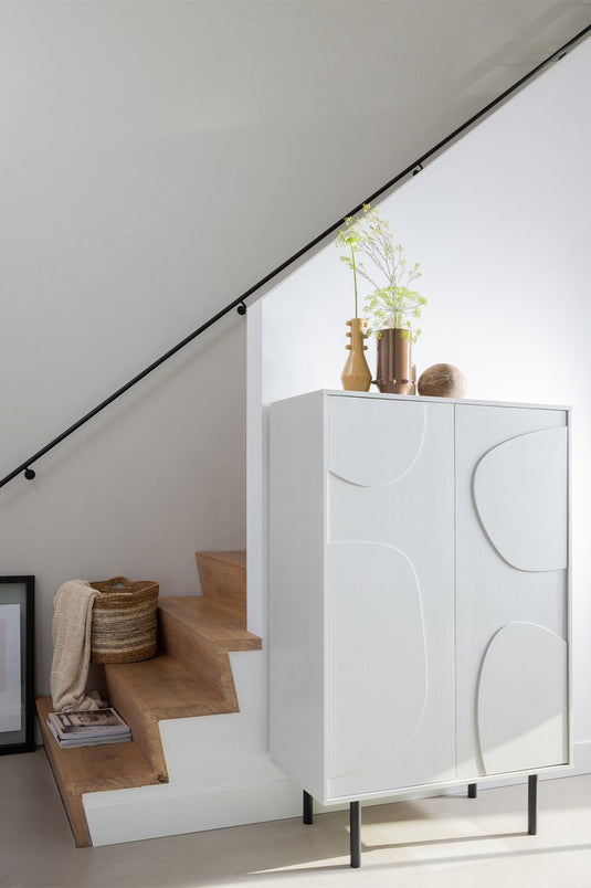Woood cadiz opbergkast - grenen - mist - 135x85x40
