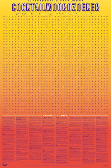 Stratier xl spelposter - cocktailwoordzoeker - 100 weetjes