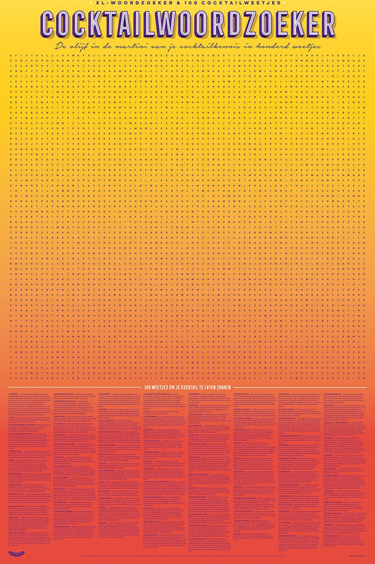 Stratier xl spelposter - cocktailwoordzoeker - 100 weetjes