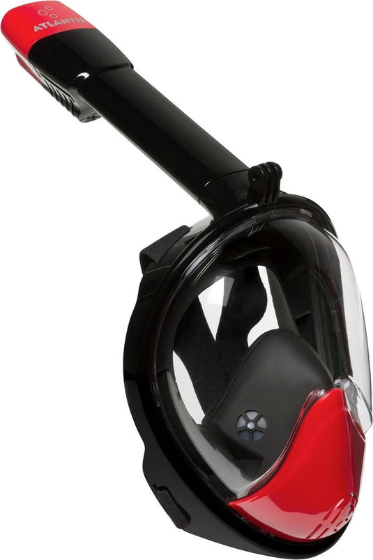 Atlantis snorkelmasker 2.0 - duikbril - snorkel - snorkelset - full face masker - volwassenen - zwart rood - l xl