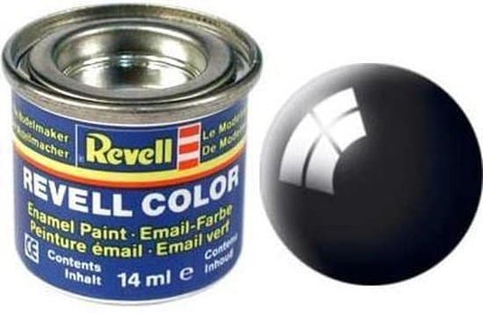 Revell - modelbouwverf nr 7 zwart glanzend