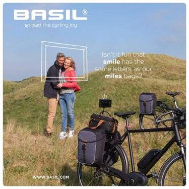 Basil Miles Dubbele Fietstas, waterdicht, Universal Bridge systeem, 34L, zwart antraciet