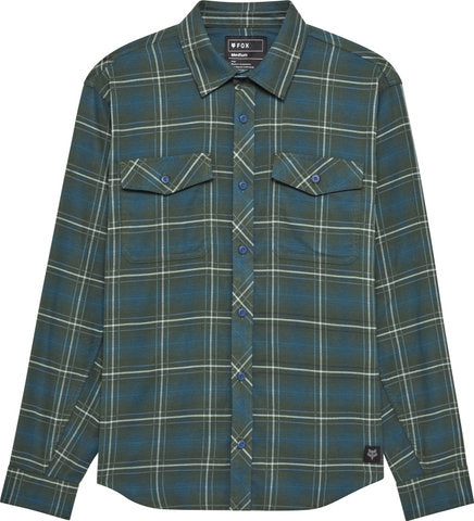 Fox head survivalist stretch flannel long-sleeve shirt