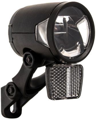 Headlight Herrmans H-Black MR8 dynamo - on/off function -with holder - 180 lumen