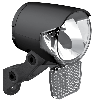 Koplamp Herrmans H-Black MR4 dynamo - aan uit functie - met houder - 100 120 lumen