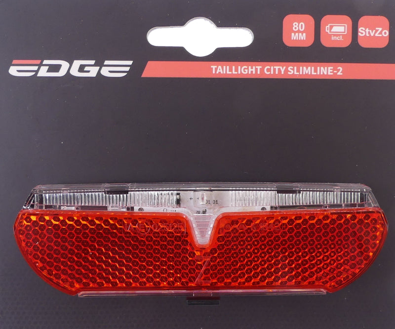 Load image into Gallery viewer, Edge Dragerachterlicht City Slimline-2 80mm StVZO keurmerk incl. batterijen
