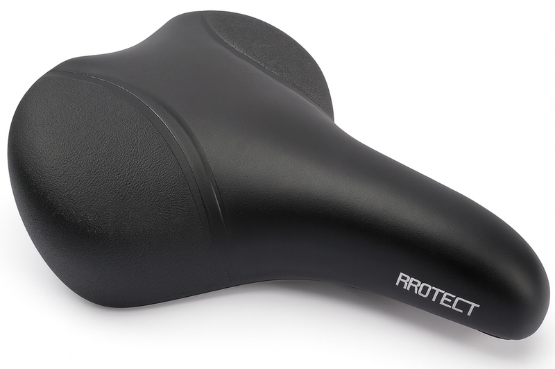 Load image into Gallery viewer, Edge fietszadel city protect met hoekbescherming - zwart
