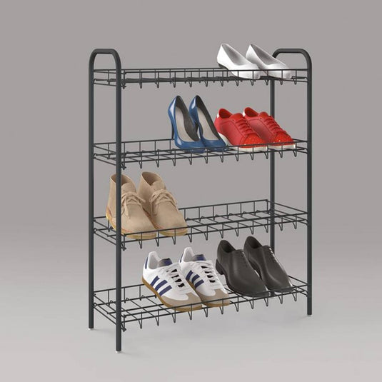 Metaltex schoenenrek 4 rekken 64x23x80.5 cm zwart