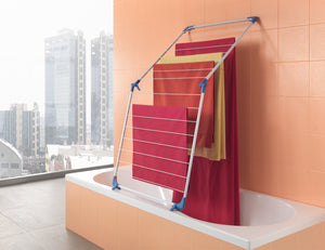 Metaltex cervino badkuipdroogrek 10 m drooglengte wit blauw