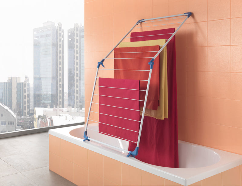 Load image into Gallery viewer, Metaltex cervino badkuipdroogrek 10 m drooglengte wit blauw
