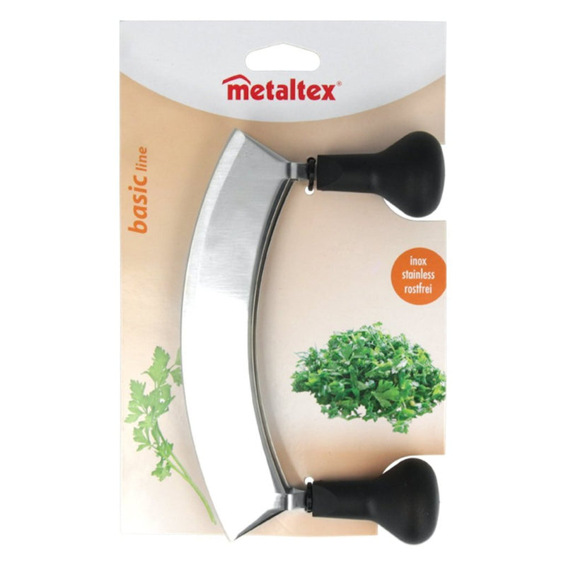 Load image into Gallery viewer, Metaltex hakmes met dubbele messen rvs zwart
