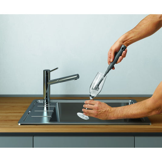Metaltex around the sink borstel 30 40x3.5 cm grijs
