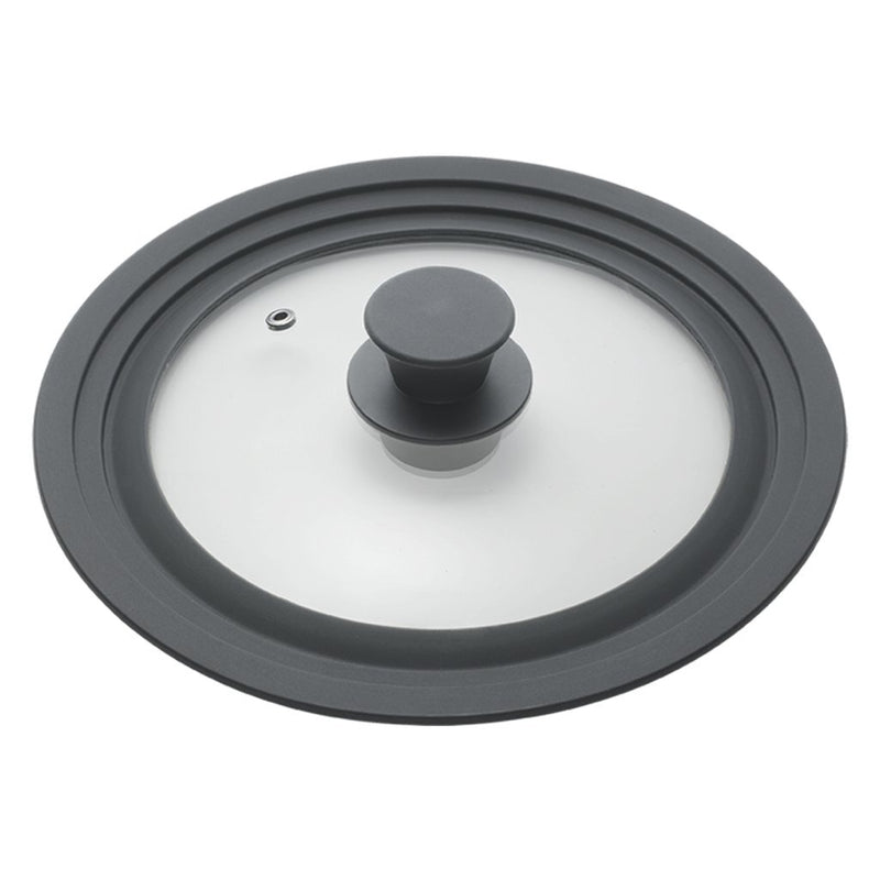 Load image into Gallery viewer, Metaltex pannendeksel 16-20 cm glas silicone zwart
