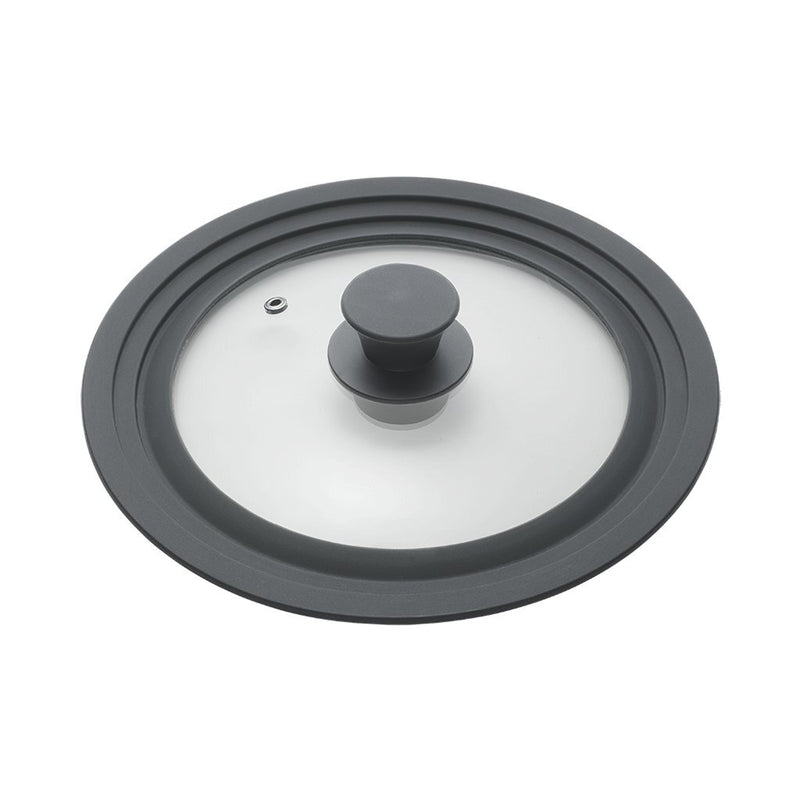 Load image into Gallery viewer, Metaltex pannendeksel 20-24 cm glas silicone zwart
