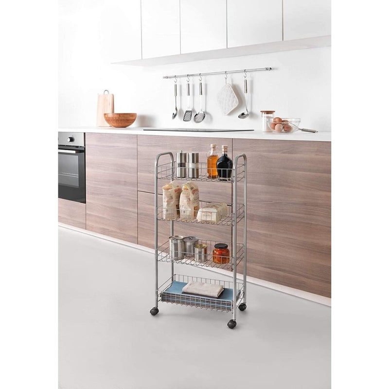 Load image into Gallery viewer, Metaltex keuken badkamer opbergtrolley ascona 41x23x84 cm wieltjes
