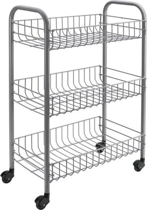 Metaltex tomado- siena keukentrolley met wielen 41x23x63 cm zilver