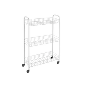 Metaltex slim rolwagen wit 3 etages 23x56x84cm