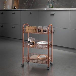 Metaltex badkamer keukentrolley lugano koper