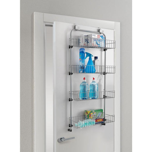 Metaltex deurrek 4 etages 17x45x103 cm zilver metaal