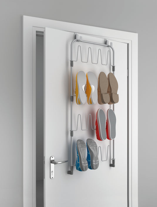 Tomado-metaltex over the door space saver shoes@door schoenenetage voor deur zilver
