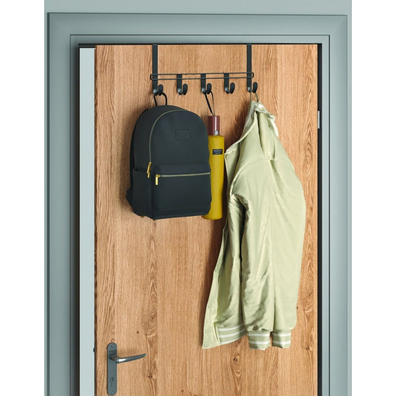 Load image into Gallery viewer, Metaltex deurkapstok 5 haken 38x6x15 cm zwart
