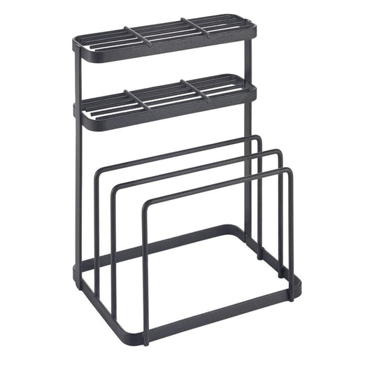 Metaltex tokyo line rek voor messen en snijplanken 16x12x22 cm zwart