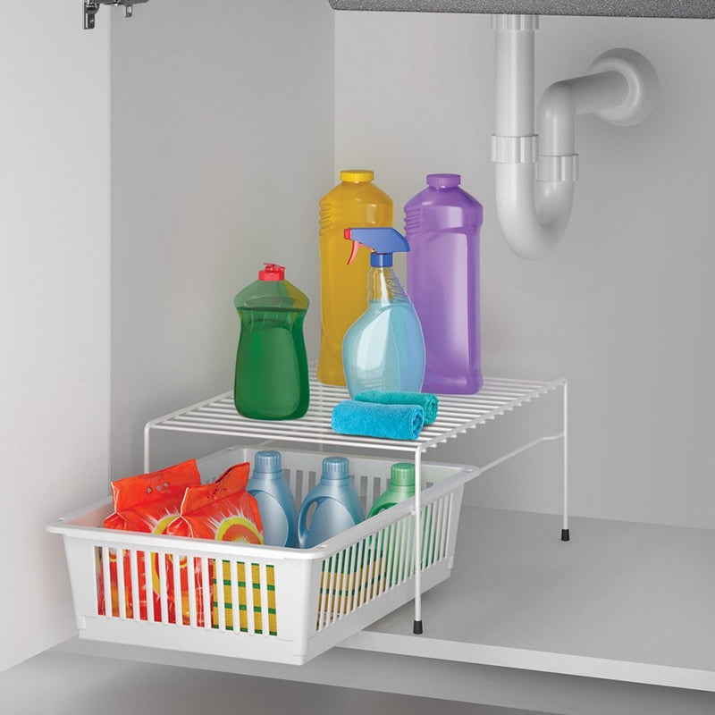 Load image into Gallery viewer, Metaltex dino rek + mand 33x45x20 cm wit
