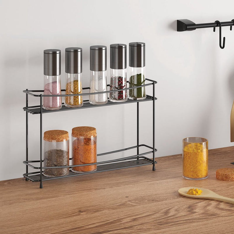 Load image into Gallery viewer, Metaltex kumino kruidenrek mat zwart metaal
