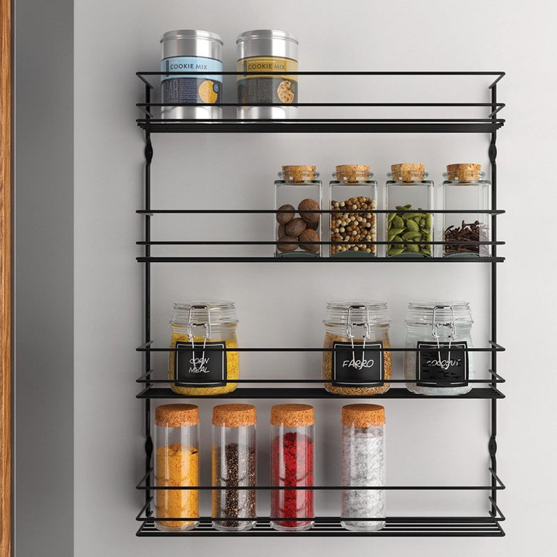 Load image into Gallery viewer, Metaltex pepito 4 wandkruidenrek 4 etages 36x8x45 cm zwart
