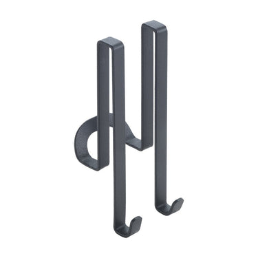 Metaltex dubbele haak voor aan douchewand 5x6x14 cm zwart