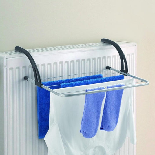 Metaltex favonio radiator-balkon droogrek 3 m drooglijn zilver zwart