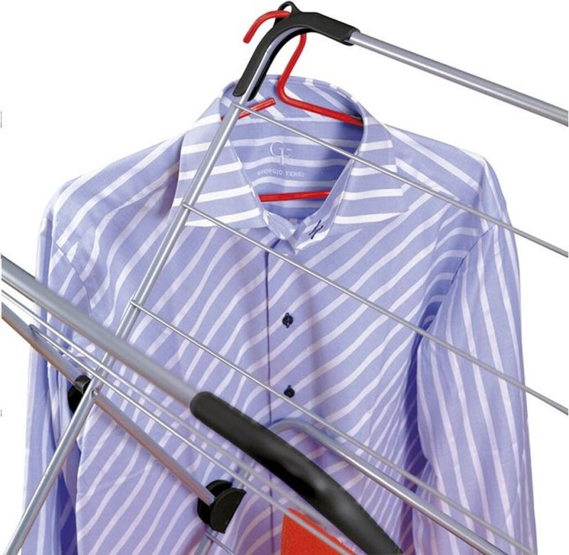 Load image into Gallery viewer, Tomado metaltex concerto slim droogrek 9,5 m zilver met haakjes voor kledinghangers
