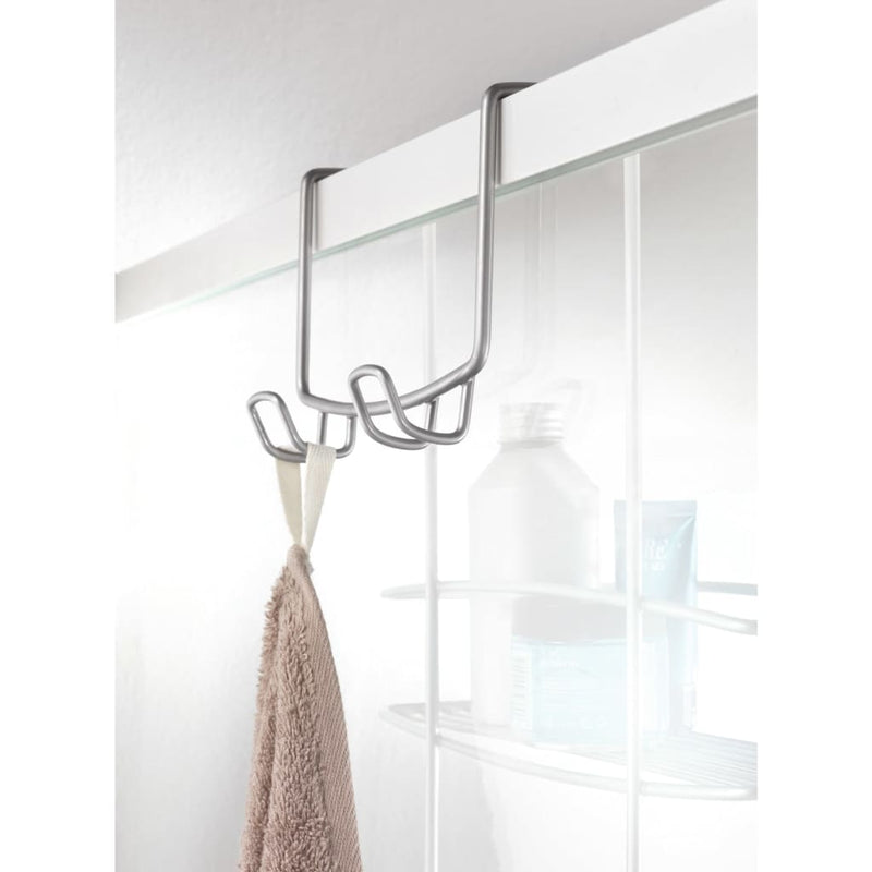 Load image into Gallery viewer, Metaltex doucherek 2-laags met haken onda zilverkleurig
