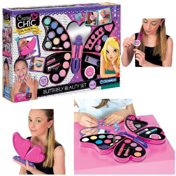Load image into Gallery viewer, Clementoni crazy chic butterfly beautyset make-up koffer
