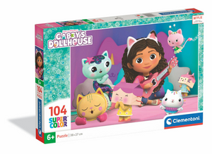 Clementoni puzzel 104 stukjes gabby's dollhouse