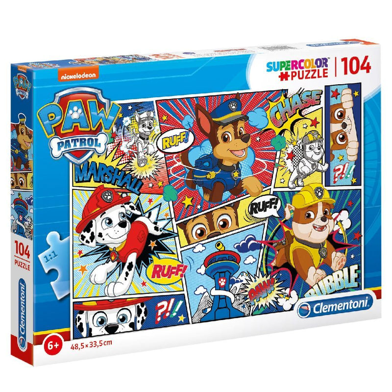 Load image into Gallery viewer, Clementoni supercolor puzzel paw patrol strip 104 stukjes
