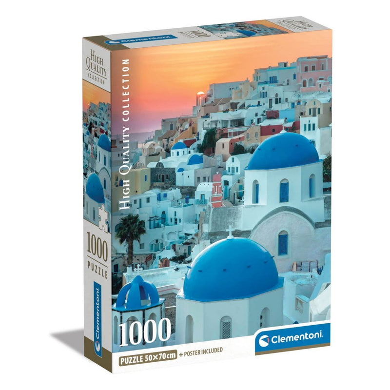 Load image into Gallery viewer, Clementoni high quality collection puzzel + poster santorini 1000 stukjes
