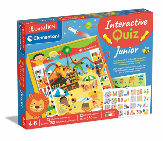 Clementoni education - interactive quiz junior - educatief speelgoed - kleuter speelgoed - 4+ jaar