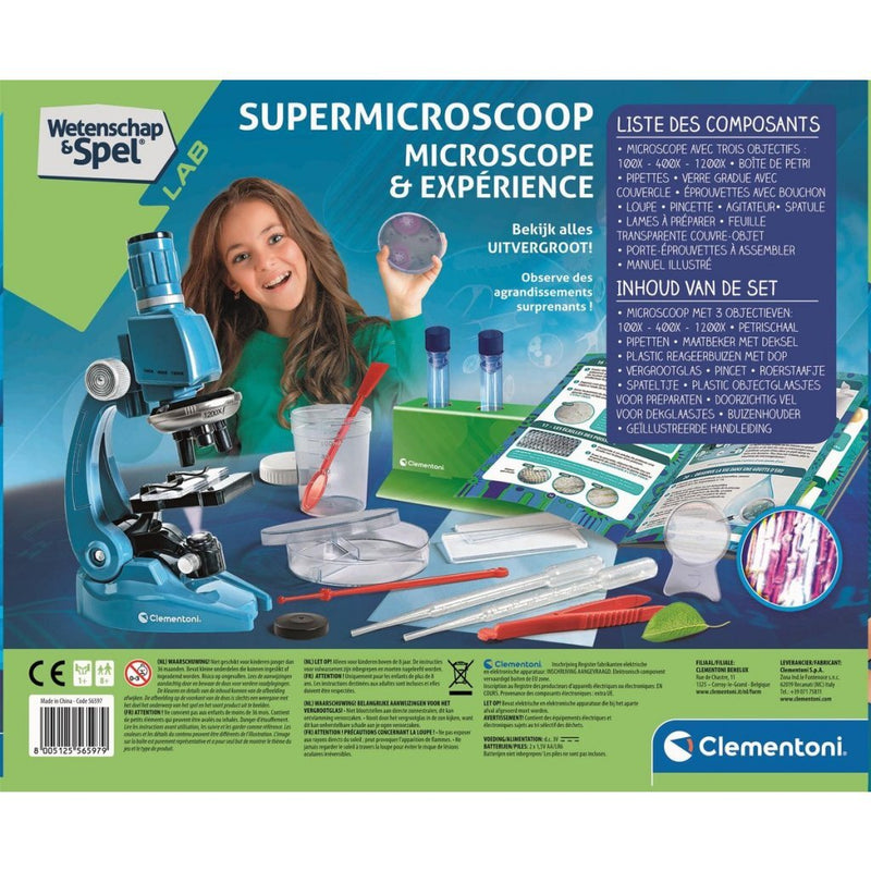 Load image into Gallery viewer, Clementoni wetenschap en spel supermicroscoop
