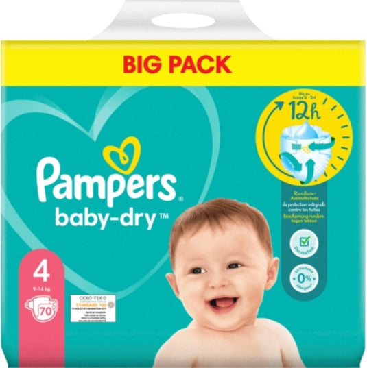 Pampers Pampers Baby Dry Maat 4 9-14 KG 70 Luiers