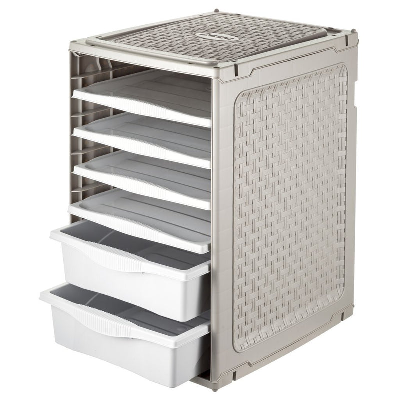 Load image into Gallery viewer, Bama ri,ordino opbergsysteem 34x41x53 cm taupe wit
