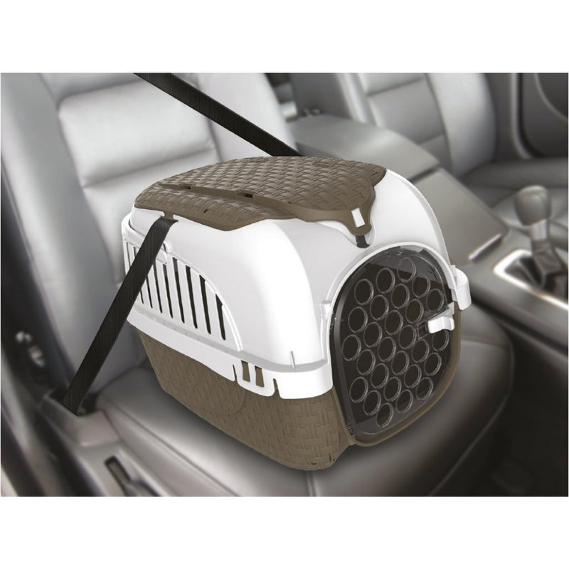Load image into Gallery viewer, Bama pet transportbox 59x38x37 cm taupe wit
