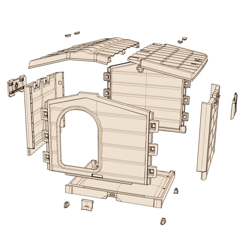 Load image into Gallery viewer, Bama pet cuccia hondenhok 89x75x62 cm beige taupe
