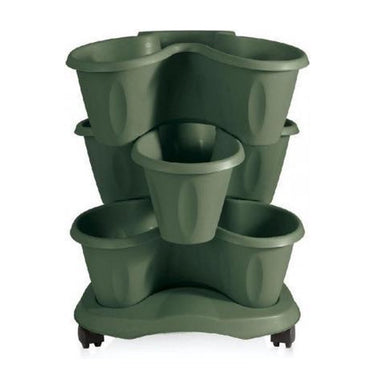 Bama trifoglio plantenbak met wieltjes 40x51 cm groen