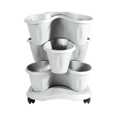 Bama trifoglio plantenbak met wieltjes 40x51 cm wit