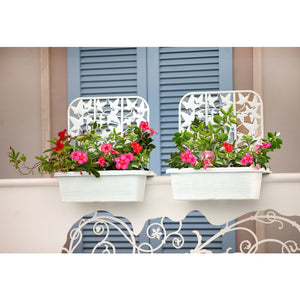Bama fioriera bloem-balkonbakken privacy 60x22x64 cm 2 stuks wit