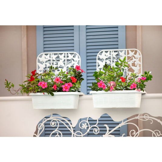 Bama fioriera bloem-balkonbakken privacy 60x22x64 cm 2 stuks wit