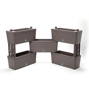 Bama brick koppelbare plantenbakken 75l 59x23x27 cm 5 stuks antraciet