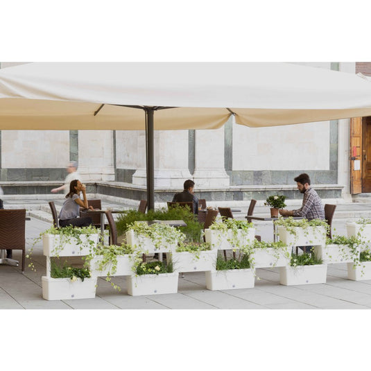 Bama brick koppelbare plantenbakken 75l 59x23x27 cm 5 stuks wit